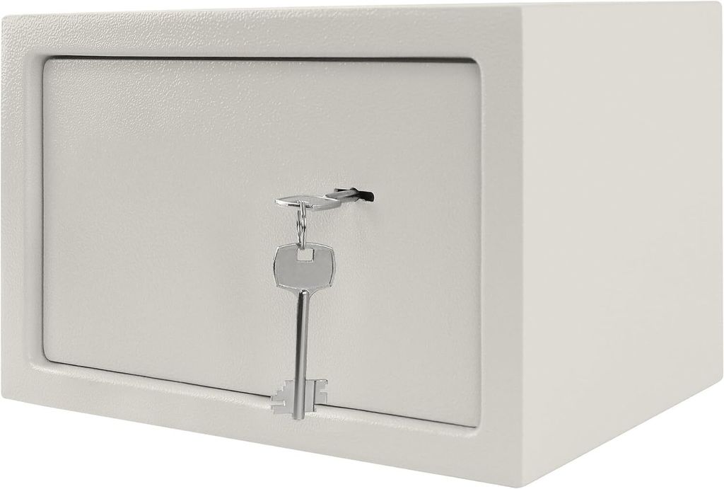 YUENFONG Möbeltresor mit Doppelbartschloss 31 x 20 x 20cm, Tresor und Schließfach, Geldkoffer, Safe Geldschrank Boden-Wandtresor ink. 2 x Schlüssel