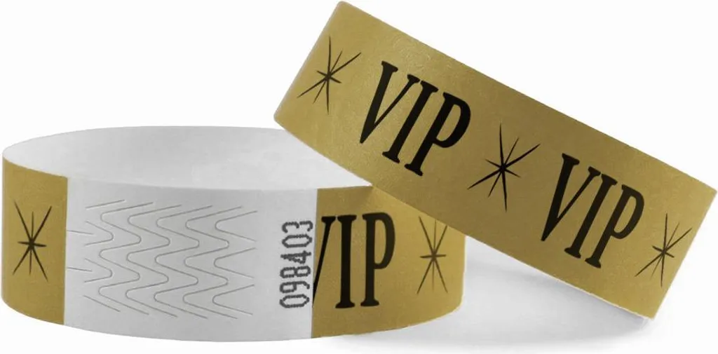 Bracelets VIP Indéchirables en Tyvek - Fermeture Inviolable - Lot de 500