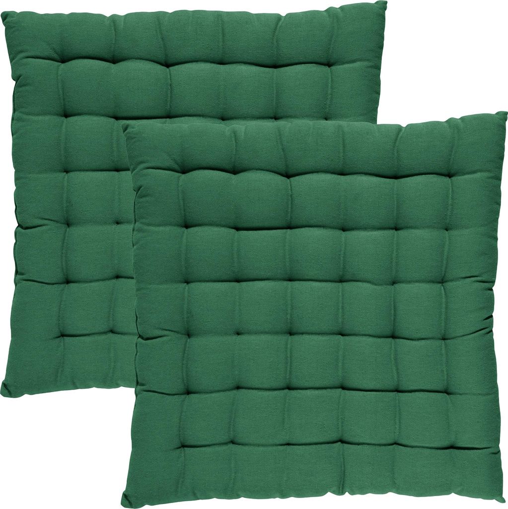 REDBEST Stuhlkissen Tulsa" 2er-Pack dunkelgrün 40x40x3 cm"