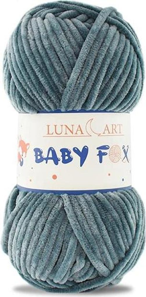 Luna Art Baby Fox Wolle, 100% Polyester, Denimblau, Weich für Babyartikel