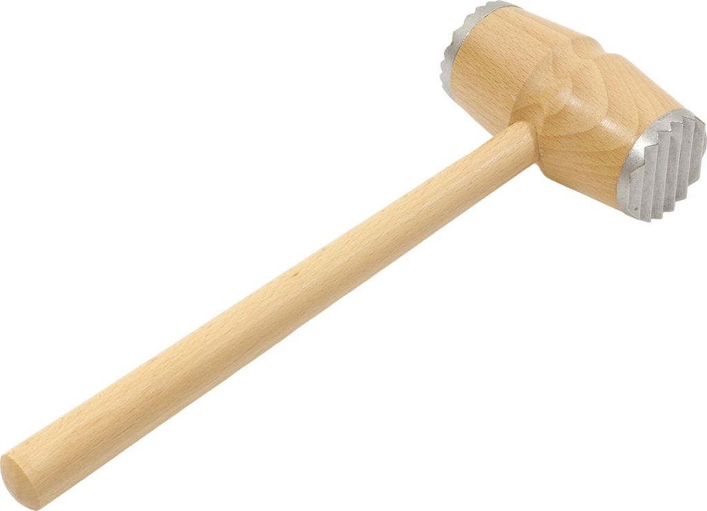 Zweizackiger Fleischklopfer aus Holz 30 cm mit Produktbild 