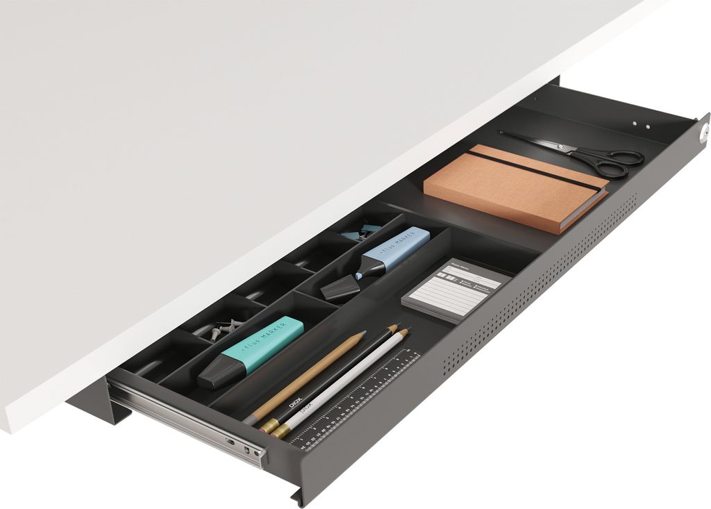 Under Desk Drawer – Schublade unter Schreibtisch – abschließbare Schreibtisch-Schublade aus Metall – Unterbauschublade mit Schlüssel-Set ...