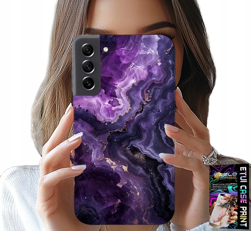 Custodia Luxury Marmo Viola per Samsung S22 Plus - Edizione Moda
