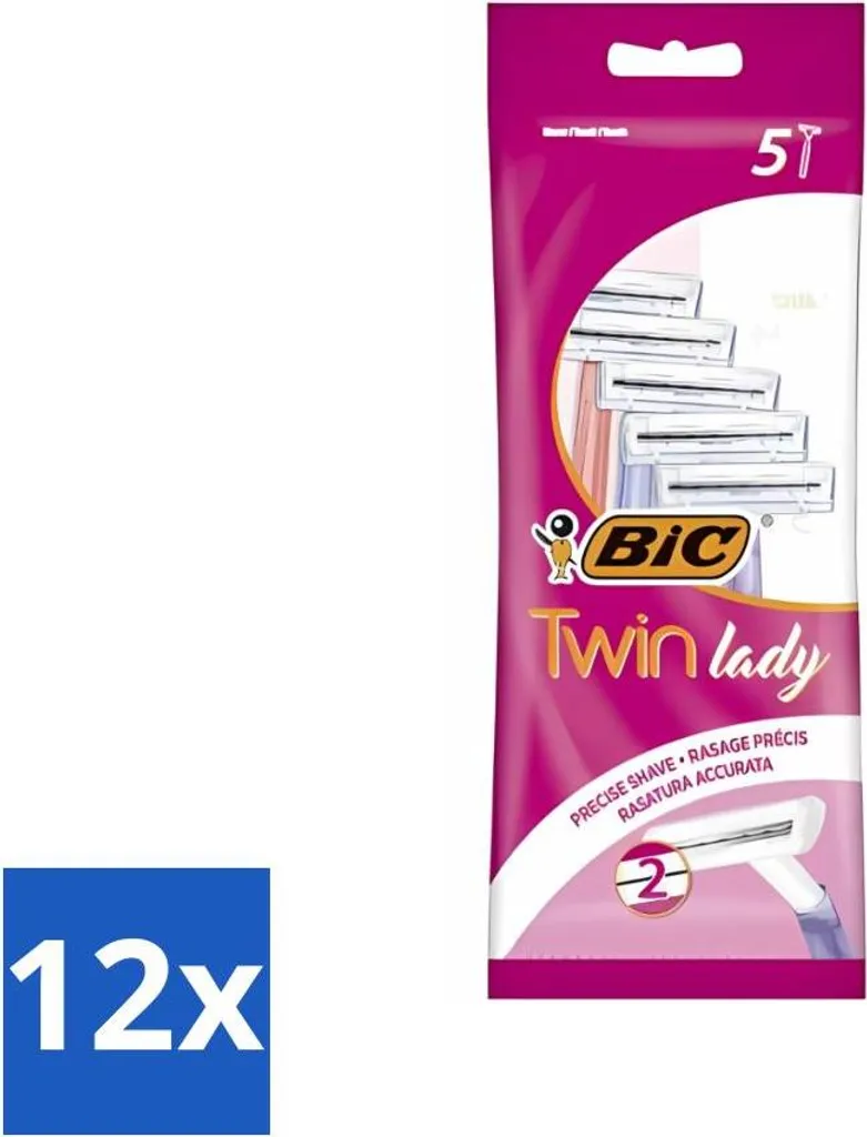 Bic Twin Lady : Rasoir Jetable Double Lame Anti-Irritation - Lot de 12