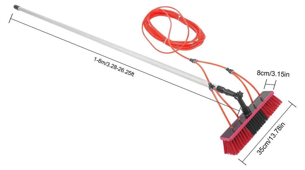 Brosse télescopique réglable 24,3ft avec tête pivotante haute précision - 5
