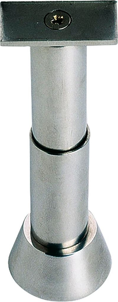 Trennwandstütze gerade, verstellbar Bodenabstand 100-125 mm, Edelstahl