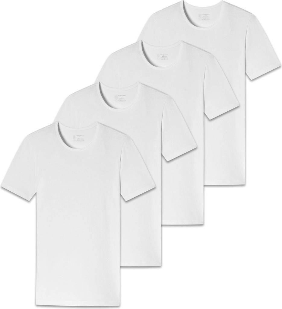 SCHIESSER Herren T-Shirt 4er Pack - Serie "95/5", Rundhals, S-XXL Weiß M