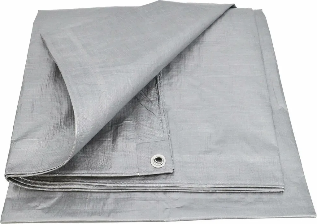 Awtools Bâche de protection argentée 120g 8x10m - Grande bâche armée