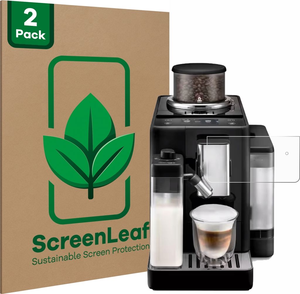 2x ScreenLeaf Schutzfolie für DeLonghi Rivelia nachhaltiger Displayschutz Display Schutz Folie Klar Transparent
