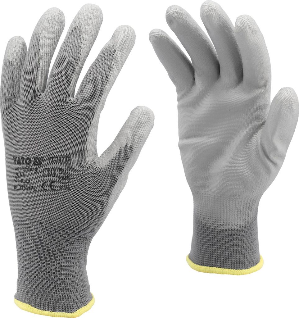 Yato Nylon Arbeitshandschuhe Grau 9