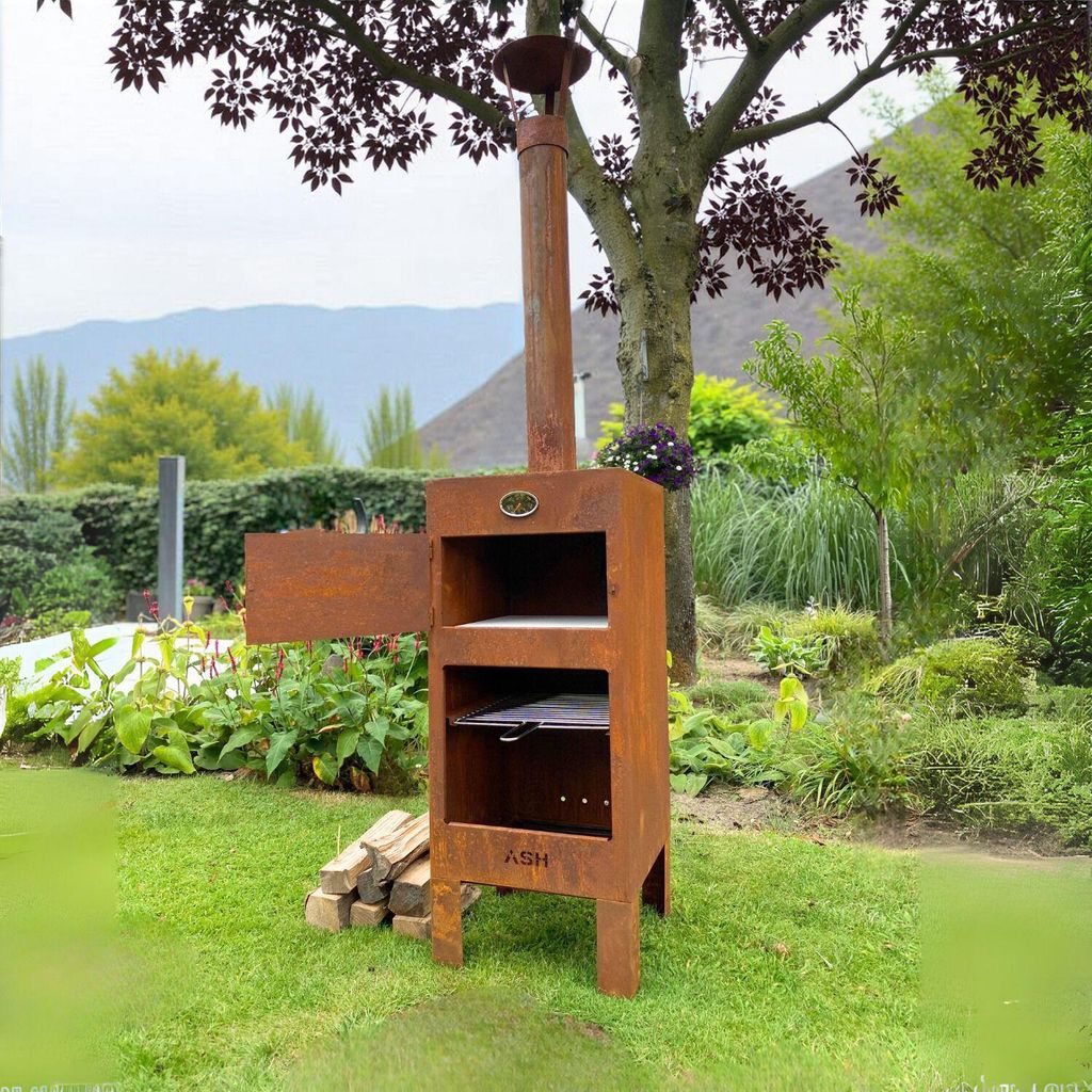ASH - Pizza - 3 en 1 - BBQ/Foyer extérieur - Acier corten Image du produit 