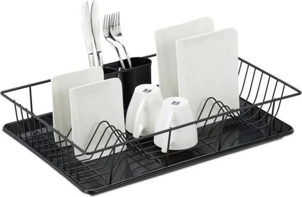 Organisateur d'évier cuisine et support d'égouttage avec plateau d'eau