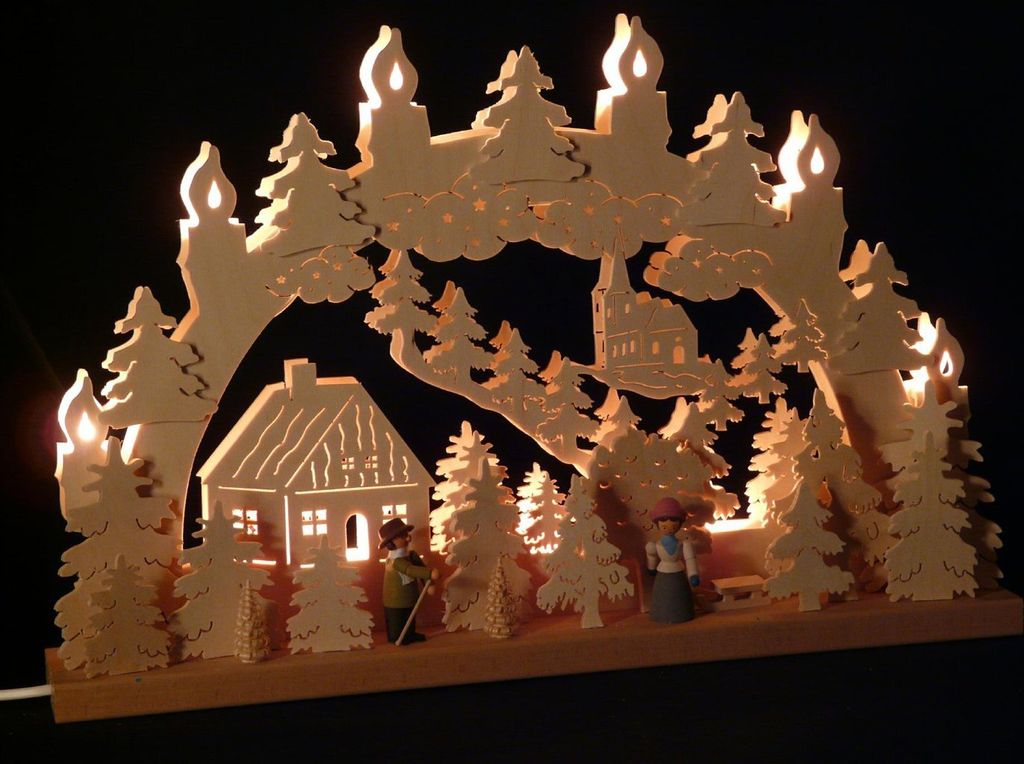 Original Erzgebirgischer Marken Schwibbogen Lichterbogen 50 x 31 cm S50-2_154