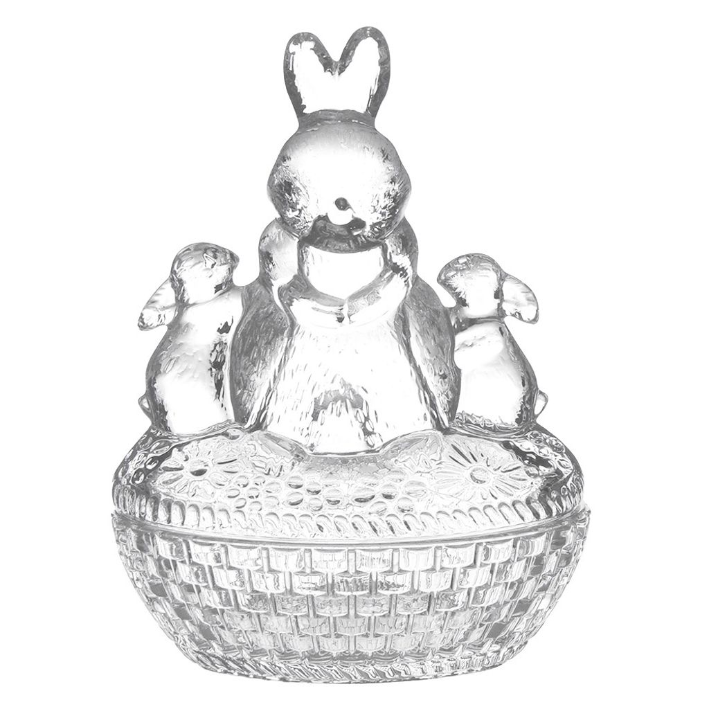 Clayre & Eef Szklana doniczka Królik 12x9x17 cm Zdjęcie produktu 