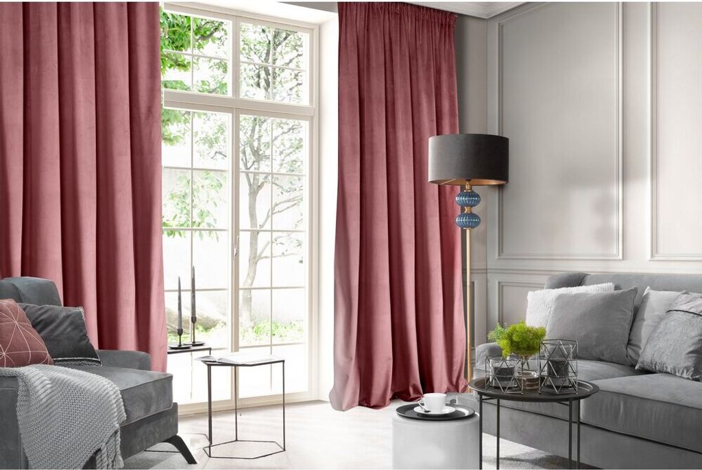 Samtvorhang ROSA dunkelrosa 135x300 cm Kräuselband Produktbild 16