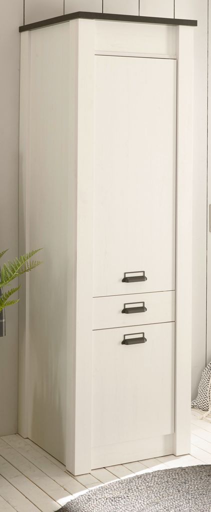 Küche Hochschrank "Stove" in weiß Pinie Küchenschrank hoch mit Soft-Close 62 x 201 cm