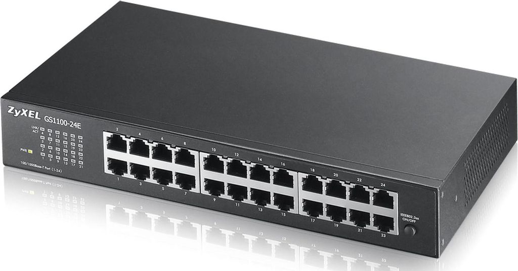 Zyxel GS-1100-24E - Switch - unmanaged - 24 x 10/100/1000 - an Rack montierbar, Desktop, wandmontierbar (GS1100-24E-EU0101F)