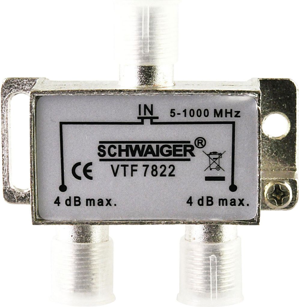 Schwaiger VTF7822 531, Kabelsplitter, 5 - 862 MHz, Silber, Produktbild 