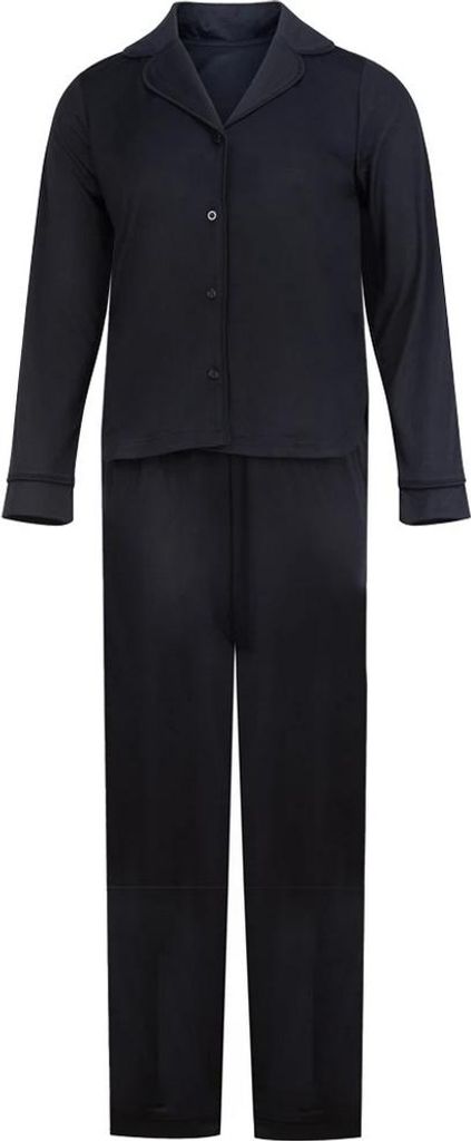 Towel City - Schlafanzug für Damen, Weiche Haptik, Langärmlig PC7925 (S) (Schwarz)