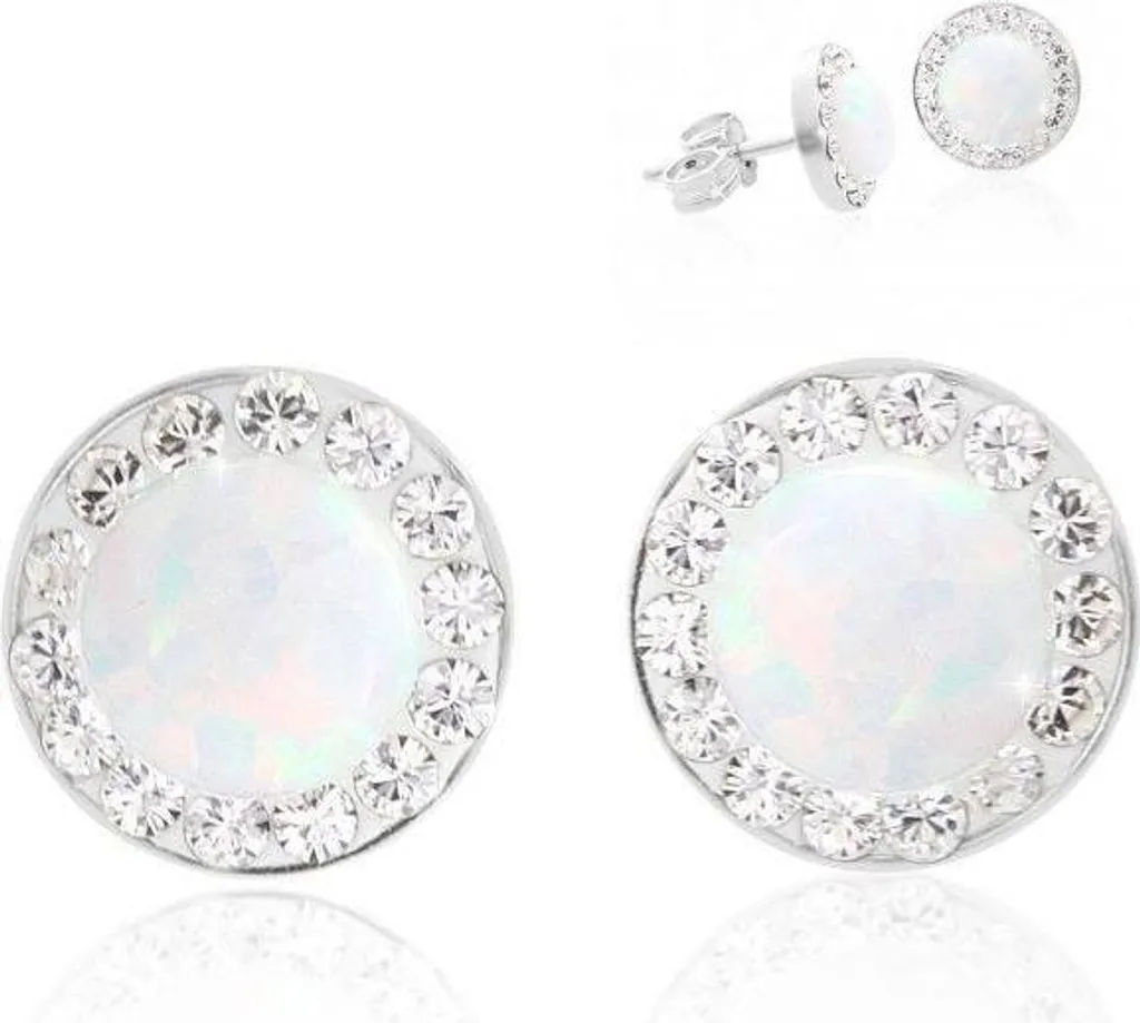 JSB Bijoux Opale et Cristal Swarovski en Argent 925/1000 Blanc