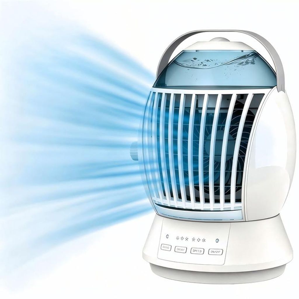 Mini Klimaanlage 3-in-1, 3 Stufen, Nebel, 24h Timer, Produktbild 