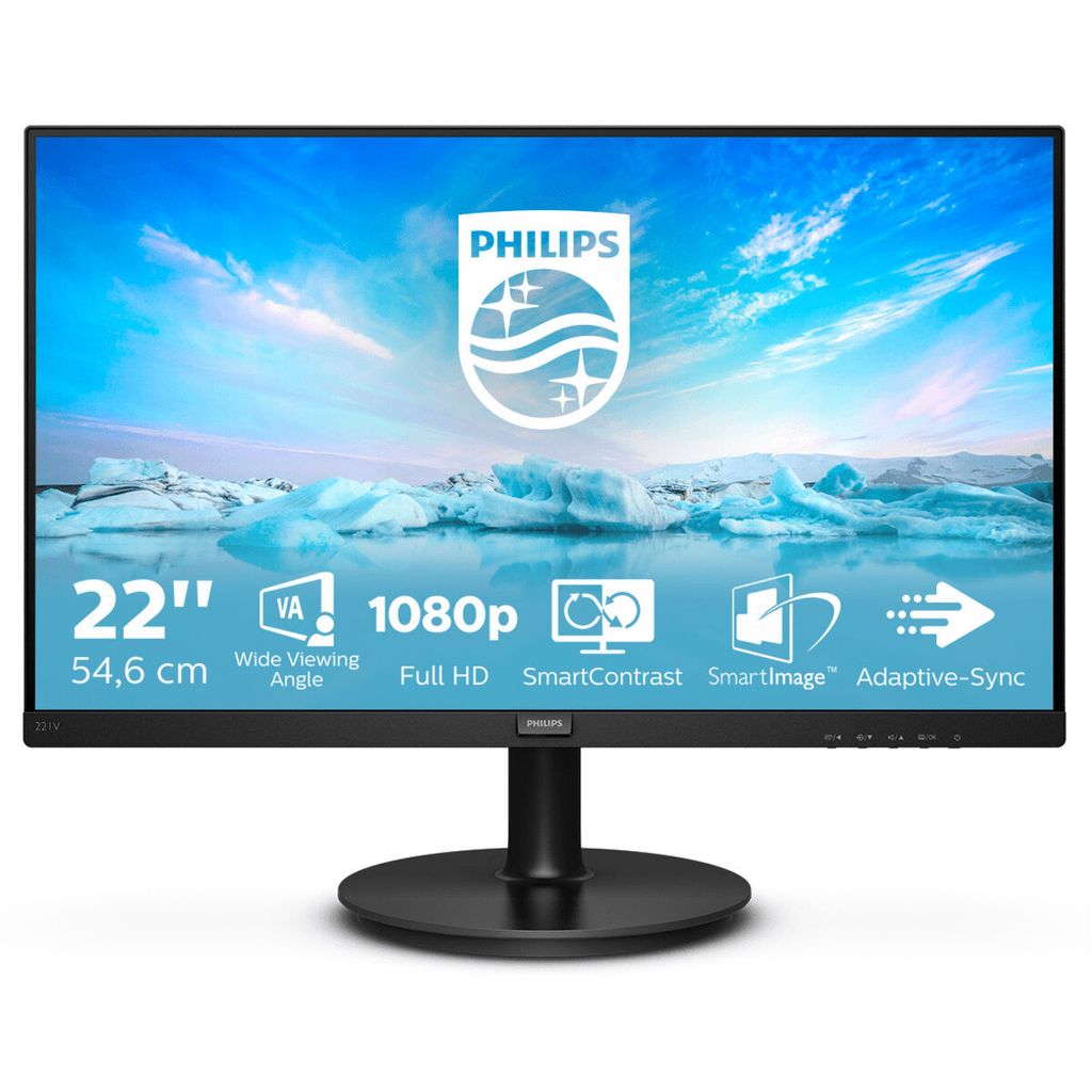 Philips 221V8 21,5", VA, FHD, 1920 x 1080, 4 ms, 200 cd/m², Produktbild 
