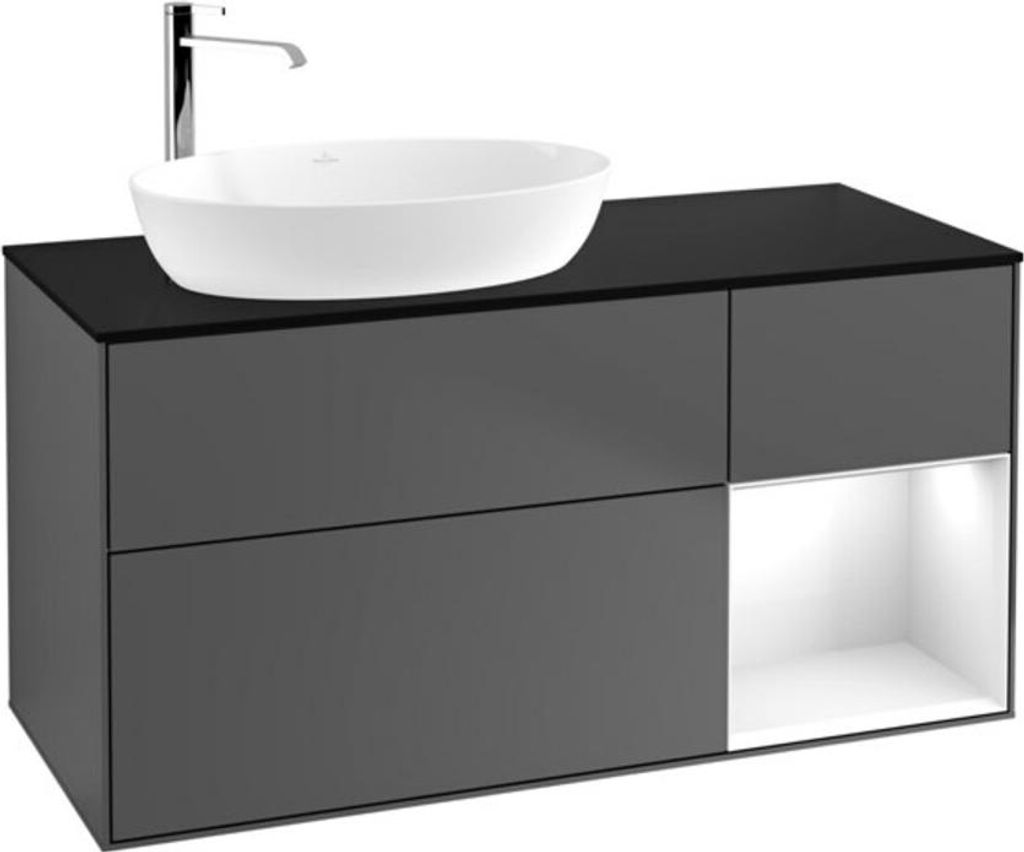 V&B Waschtischunterschrank Finion 120cm, Pl b m, Rg g wh. Lac, Anthrac. m