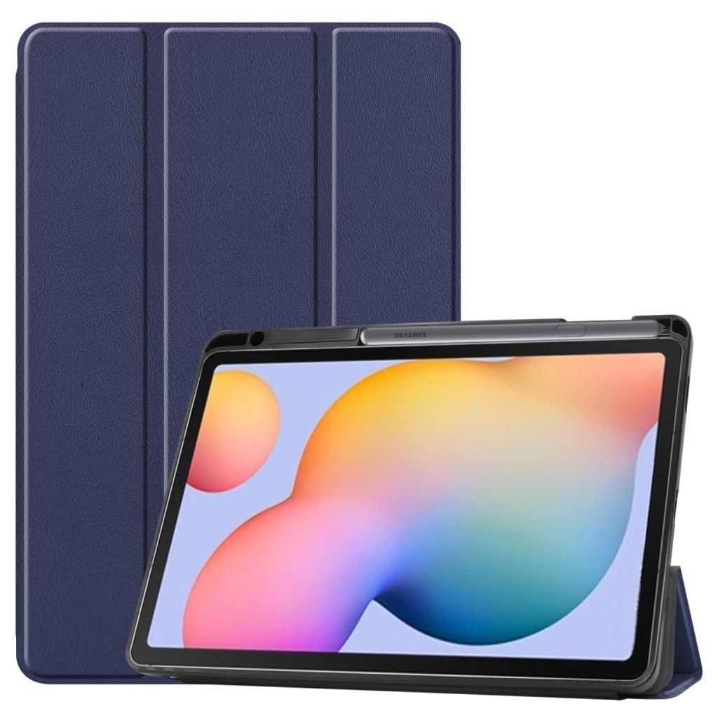 Samsung Galaxy Tab S6 Lite Hülle - Tri-Fold Ständer Klapphülle mit Schlaf/Wach-Funktion - Dunkelblau