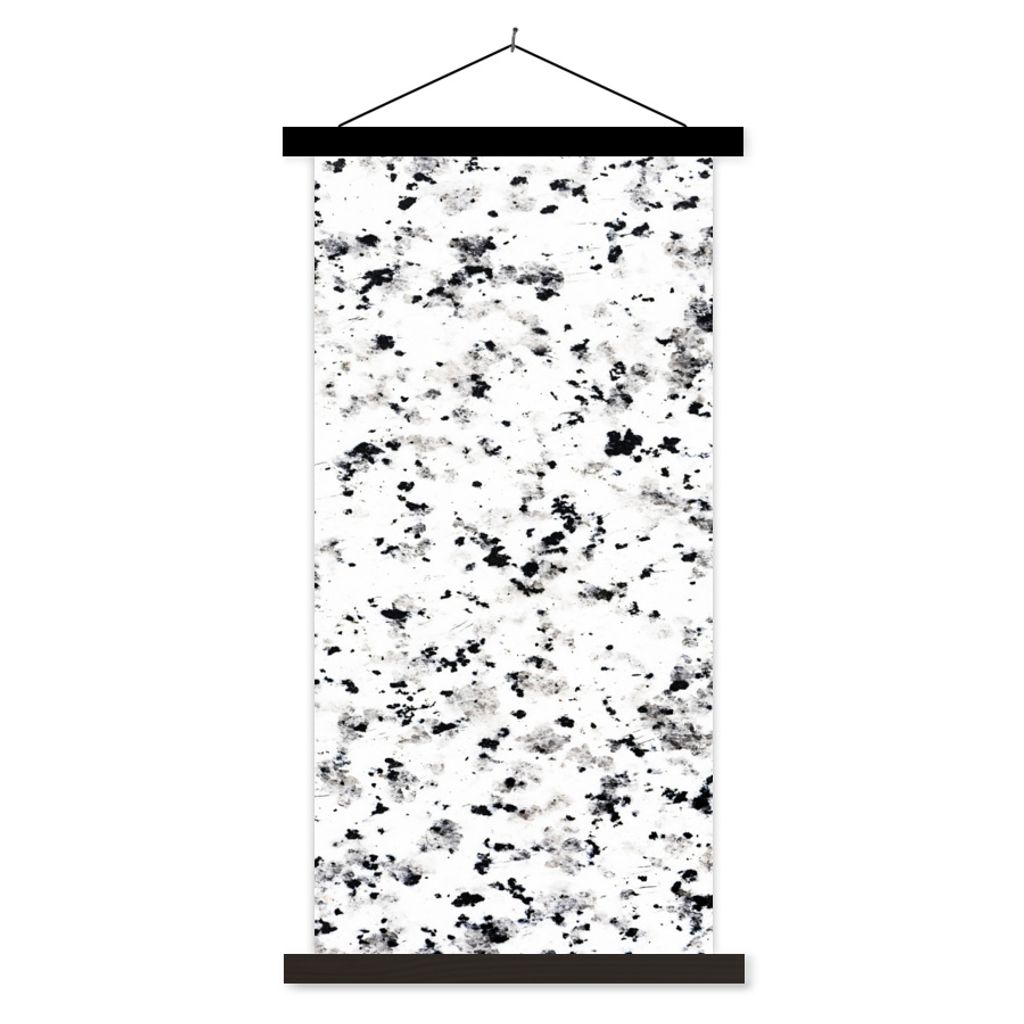 MuchoWow Textilposter Marmor - Punkte - Weiß 40x80 cm mit schwarzem Rahmen - Wandemalerei