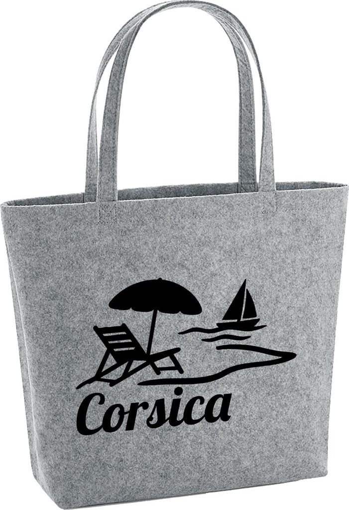 Huuraa Filzshopper Corsica Frankreich 22 Liter Grey Melange Filztasche Geschenkidee