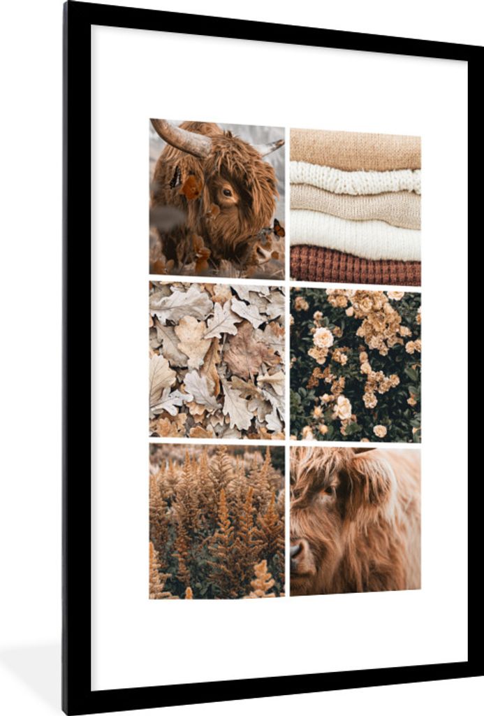 MuchoWow® Gerahmtes Poster Schottischer Highlander - Herbst Produktbild 