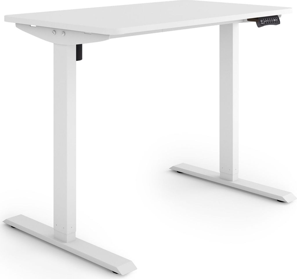 ESMART Germany ETX-121WW 100x60cm Weiß Ergonomischer Steh-Sitz-Schreibtisch Stufenlos elektrisch höhenverstellbar 73,5-123,5cm 3x Memory Aktivit...
