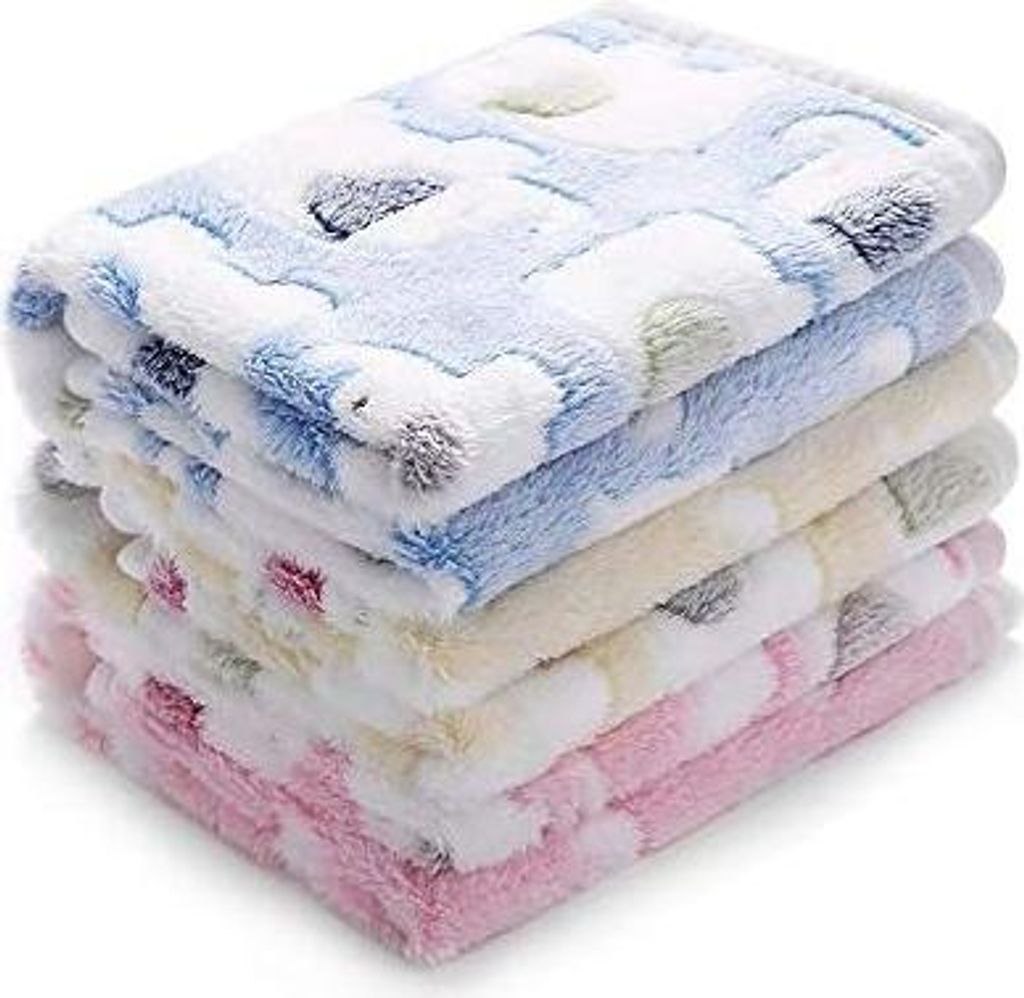 luciphia Hundedecke Katzendecken Waschbar Flauschig, 1 Pack 3 Decken Super Weich Fluffy, Kuscheldecke Fleece Haustier Decken für Hunde Katzen, Kan...