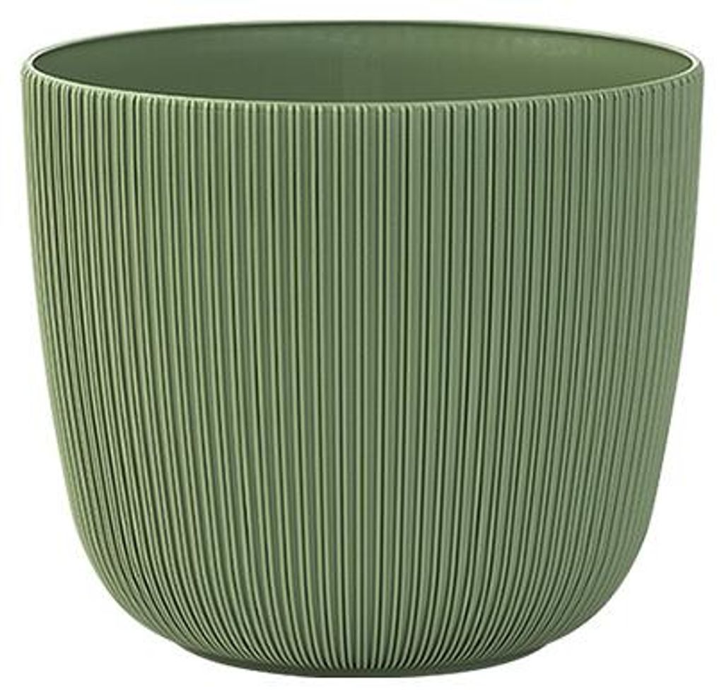 1x Blumentopf mit Drainagesystem Rund Ø 21 cm Moosgrün Produktbild 