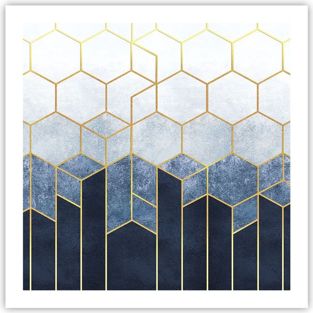Poster - Poster ohne Rahmen - Abstraktion Figuren Geometrisch - 60x60 cm - Wand Bild - Wanddeko - Wandbilder - Kunstposter - Wandposter - Bilder - ...