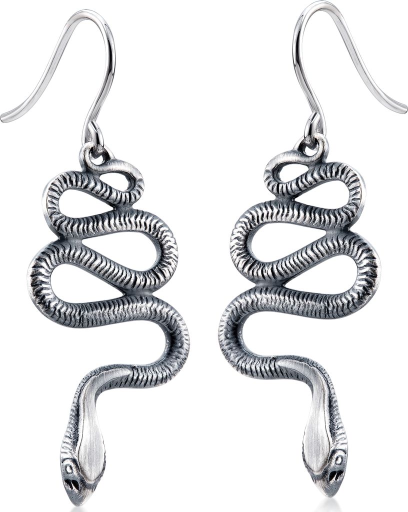 MATERIA lange Ohrhänger Schlange Silber 925 SERPE- Antik Silber Damen Ohrringe Tier inkl. Schmuck Box #SO-134