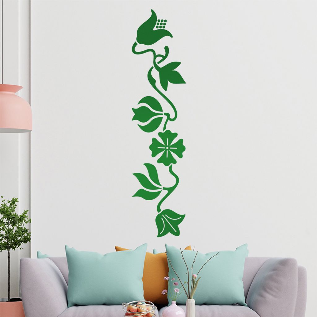 große Blüten und Blätter Wandtattoo in 6 Größen - Wandaufkleber Wall Sticker - Dekoration, Küche, Wohnzimmer, Schlafzimmer, Badezimmer