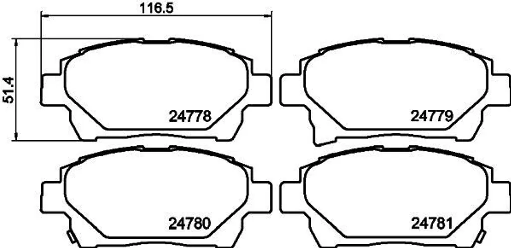 Plaquettes de frein anti-bruit pour Toyota IQ J1 HELLA 8DB 355 014-601 OE