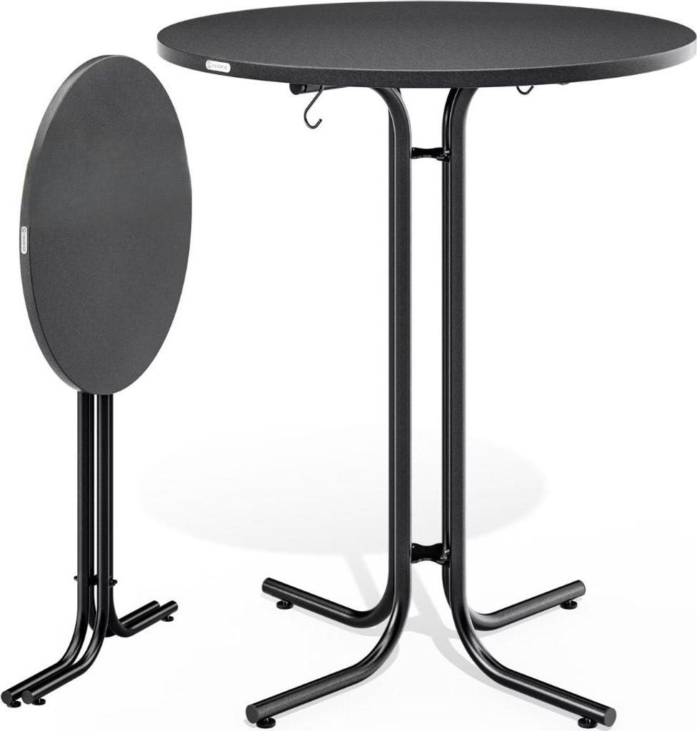 Casaria® Stehtisch Klappbar Ø 80 cm Rund Grau Bartisch
