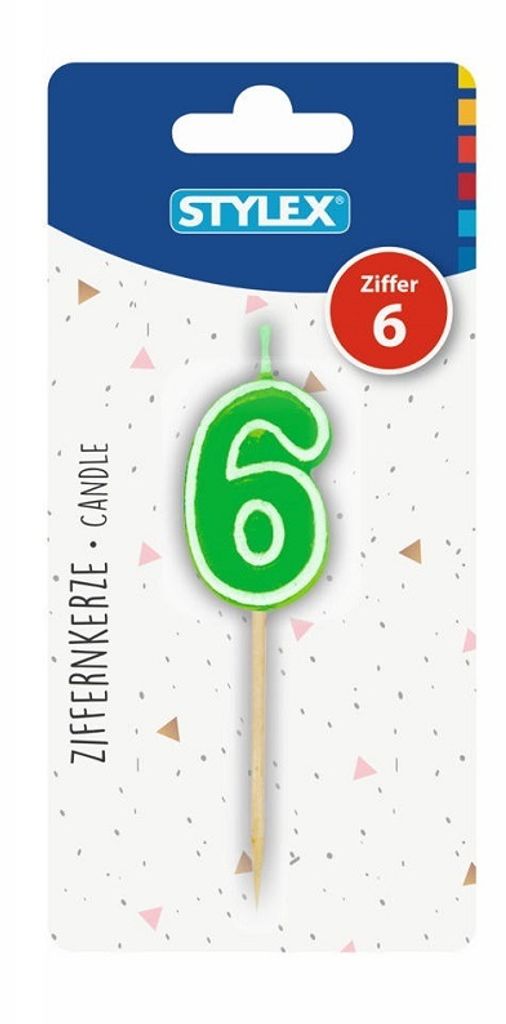 Zahlenkerze Ziffer '6'