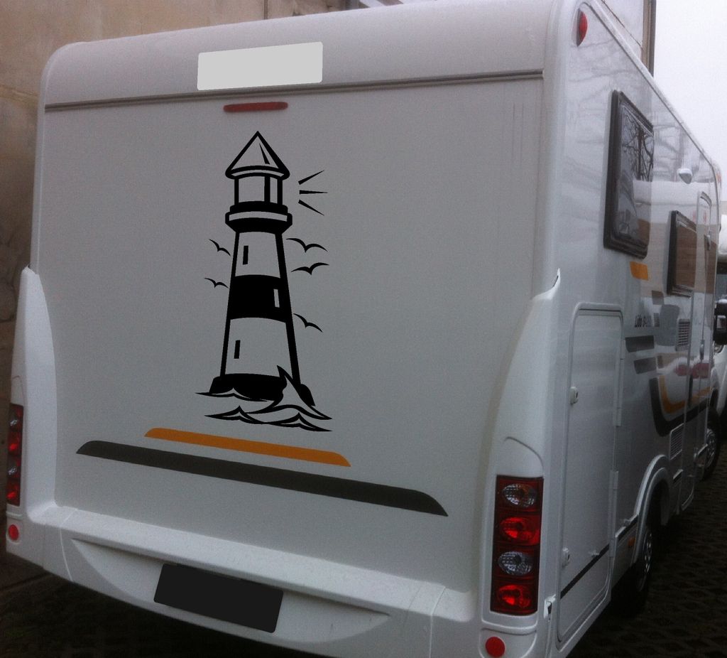 Aufkleber - Leuchtturm XXL - Meer - Küste - Strand - Wohnwagen - Autoaufkleber