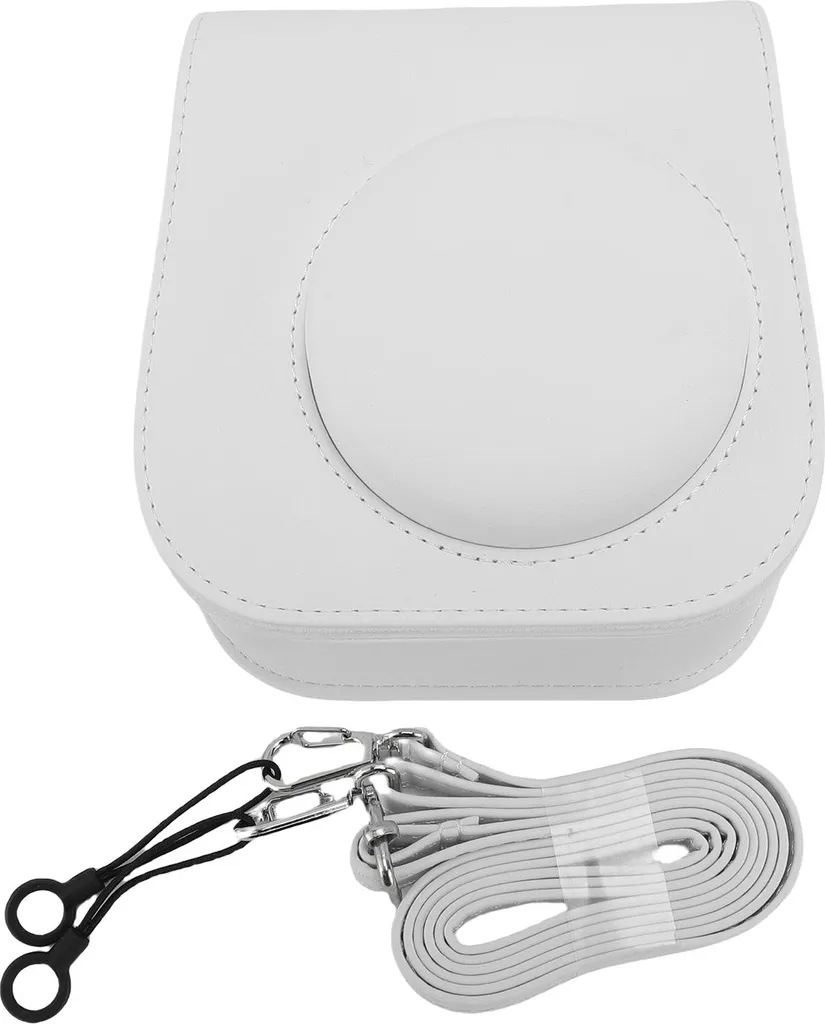 Case Bianco Fujifilm Mini 12 11 - Custodia Chic in Ecopelle e Tracolla