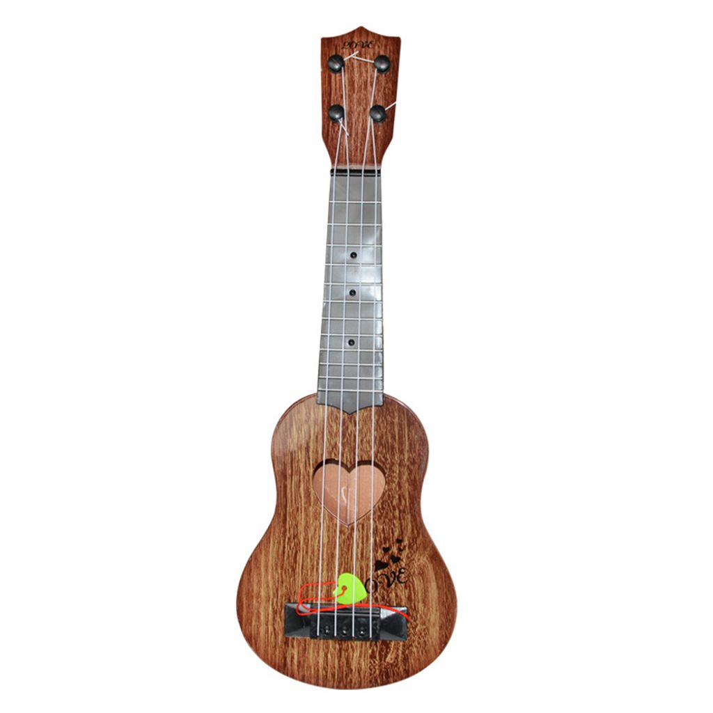 Kind einfarbig Holz Ukulele Hawaiian Gitarre Griffbrett Saiteninstrument Spielzeug-4#