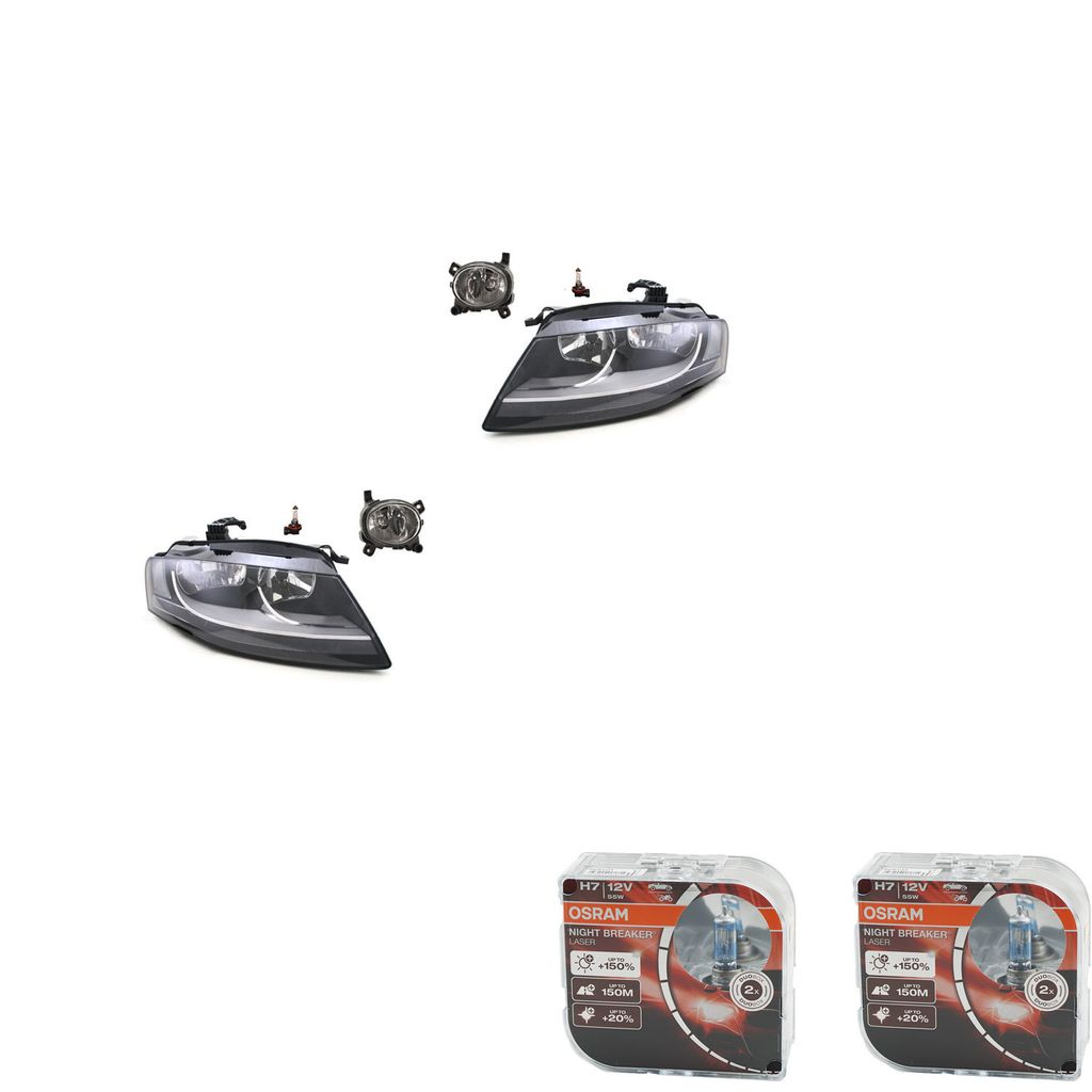 Johns, Scheinwerfer Satz + Osram Night Breaker Laser passend für Audi A4 8K 11/07-01/12 8K0941029 8K0941003 8K0941029AF 8K0941030 8K0941004 8K0941...