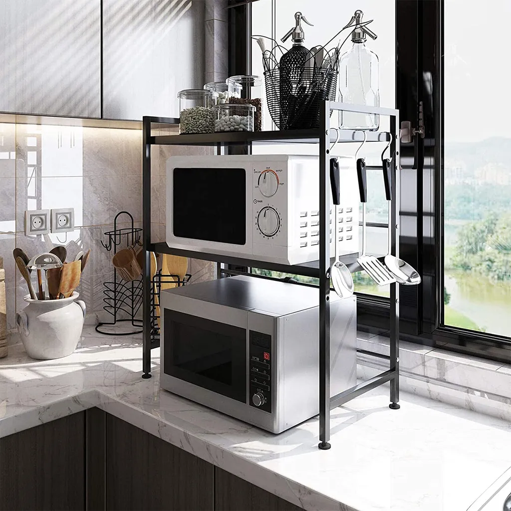 Support Micro-ondes pour Organiser une Cuisine Encombrée et Petite