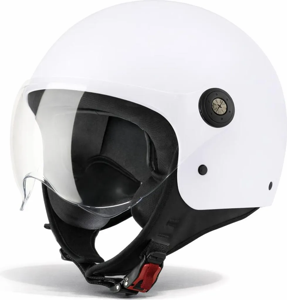 Casque Cyclomoteur Jet VINZ Duoro Blanc Taille XL avec Grande Visière