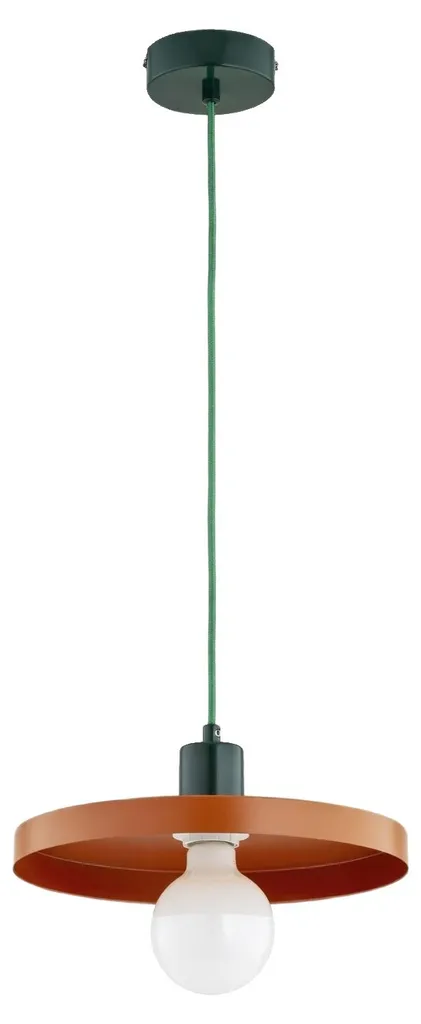 Suspension LITO Alfa en métal disque plat jaune-orange 1xE27 80x30cm