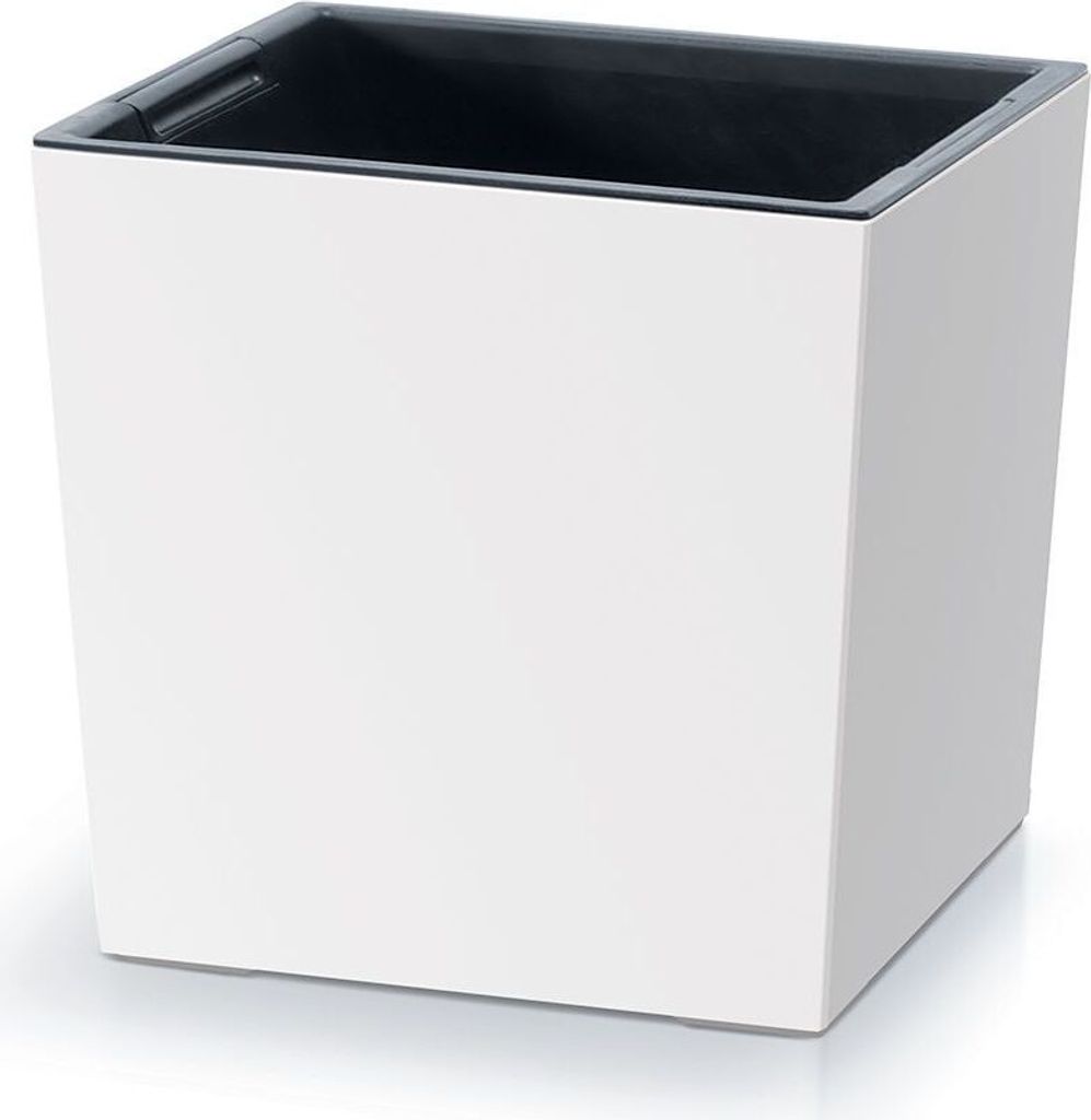 Doniczka z wkładem biała URBI SQUARE LOW DURS300L-S449 Zdjęcie produktu 