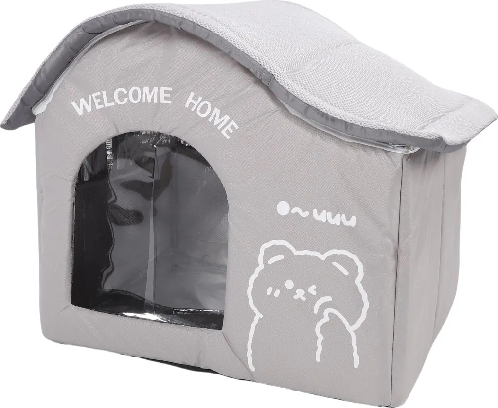 Maison de refroidissement pour chien tissu Oxford imperméable et gris - 2