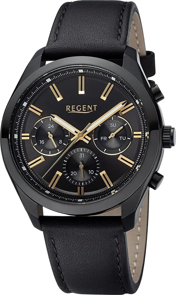 Regalo Uomo: Orologio Regent D2URBA768 in Pelle Nera Elegante